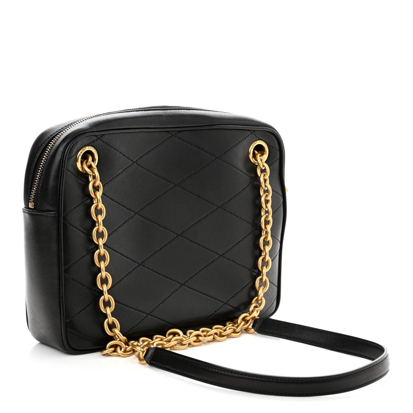 Lambskin Quilted Le Maillon Chain Strap Crossbody Black