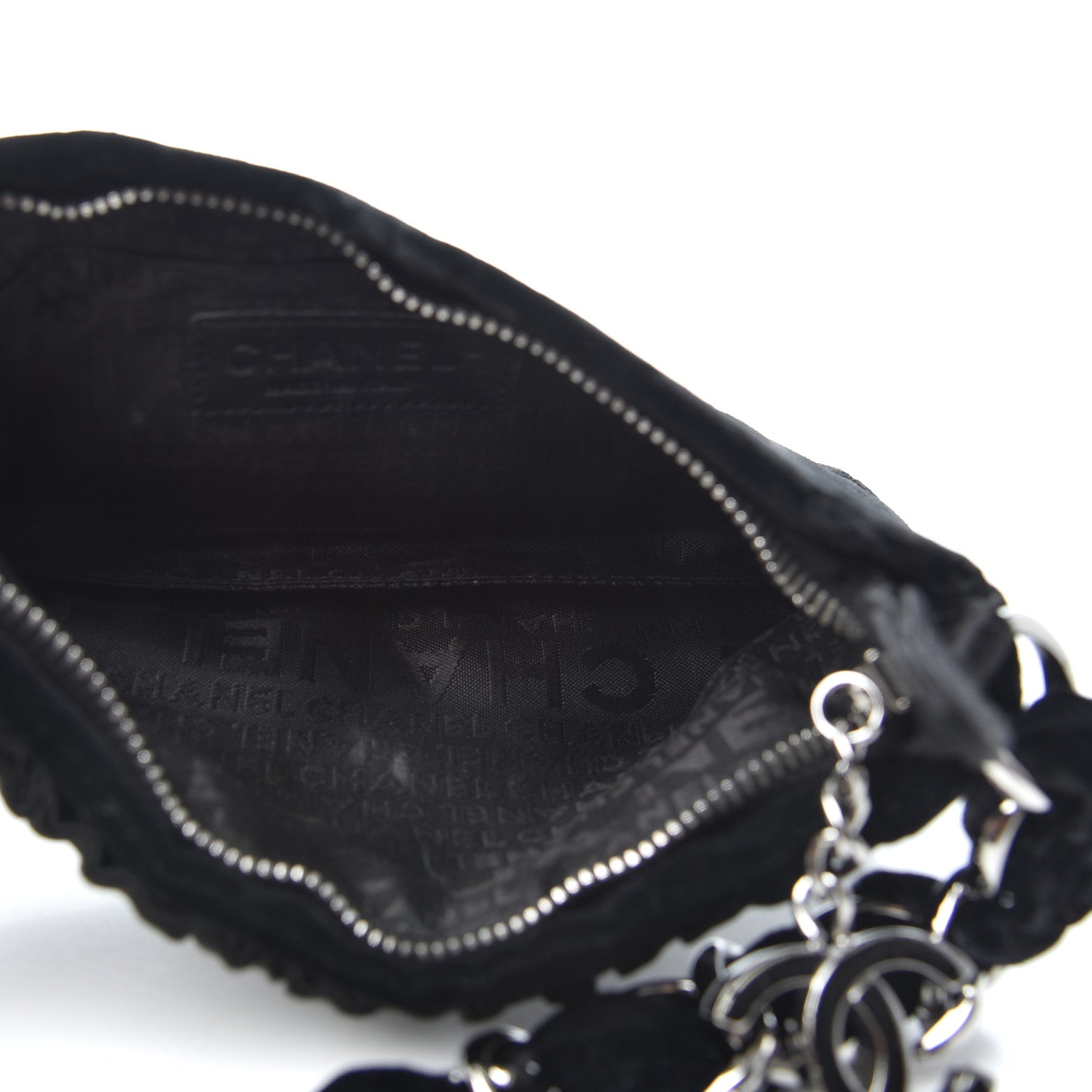 Chanel Velvet Satin Evening Bag Black 5 of 6