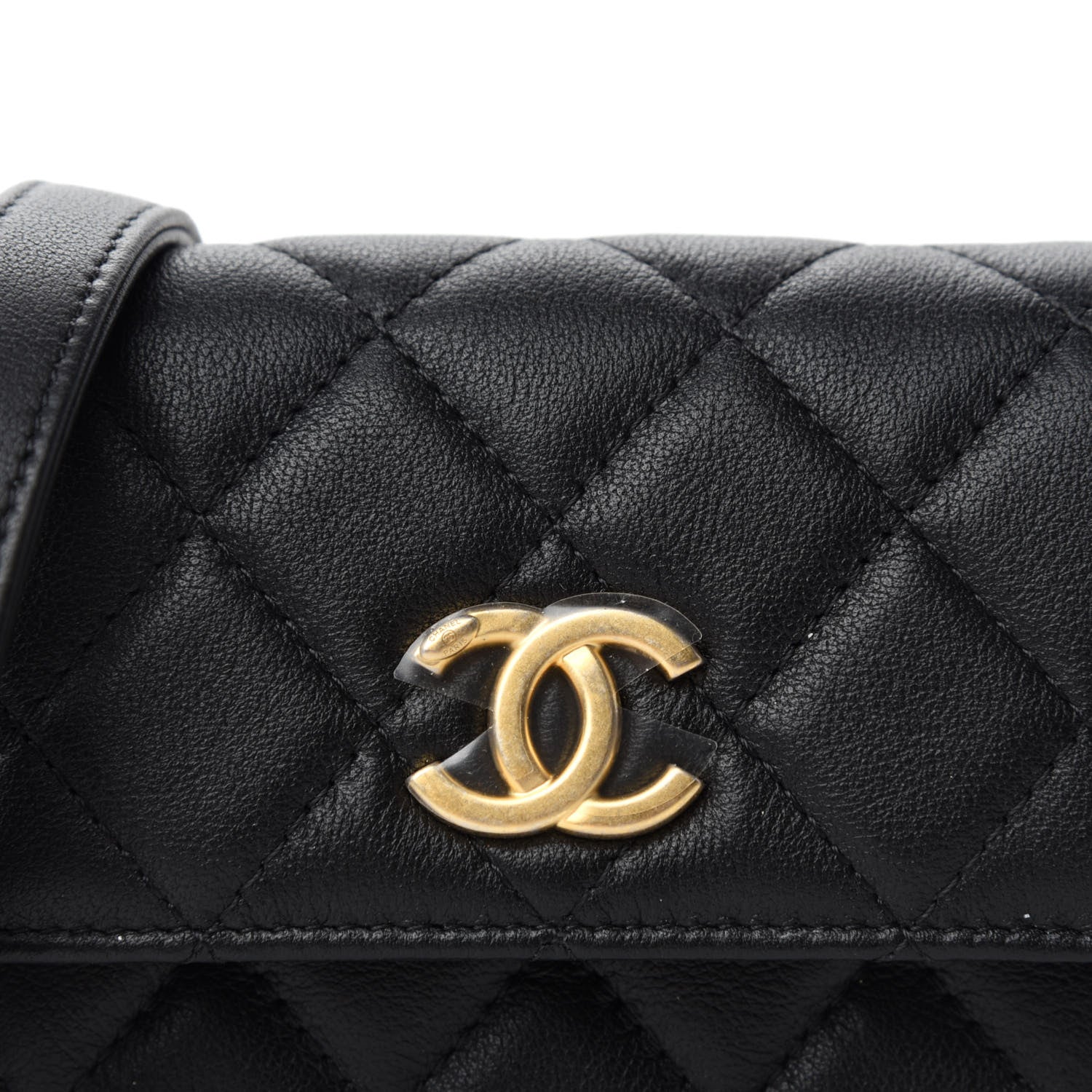Chanel Calfskin Quilted About Pearls Card Holder Flap With Chain Black 11 of 12