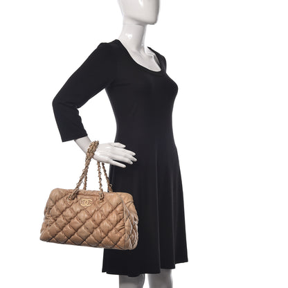Chanel Lambskin Bubble Quilt Bowler Dark Beige 2 of 12