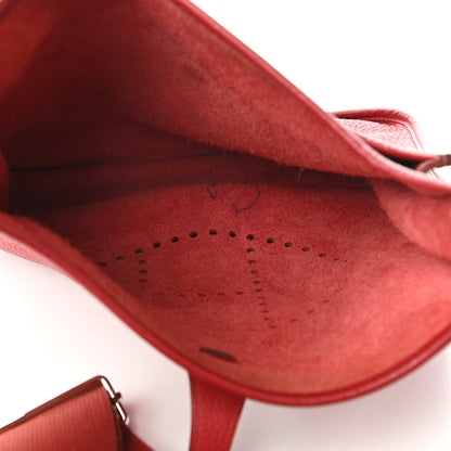 Hermes Taurillon Clemence Evelyne III PM Rouge Garance 5 of 14
