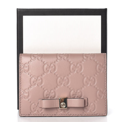 Gucci Guccissima Bow Train Pass Case Soft Pink 16 of 16