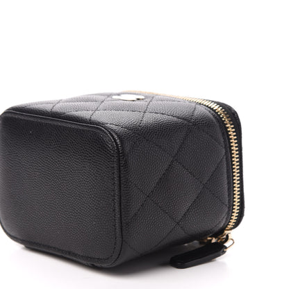 Chanel Caviar Quilted Mini Vanity Case With Chain Black 9 of 11