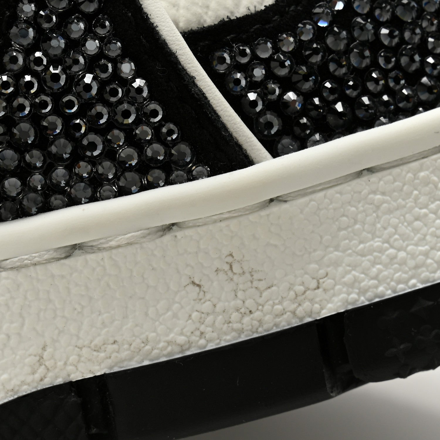 Louis Vuitton Calfskin Monogram Crystal Mens LV Trainer Sneakers 9.5 Black 9 of 9
