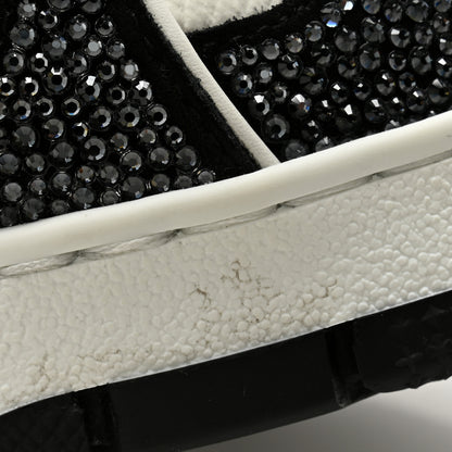 Louis Vuitton Calfskin Monogram Crystal Mens LV Trainer Sneakers 9.5 Black 9 of 9