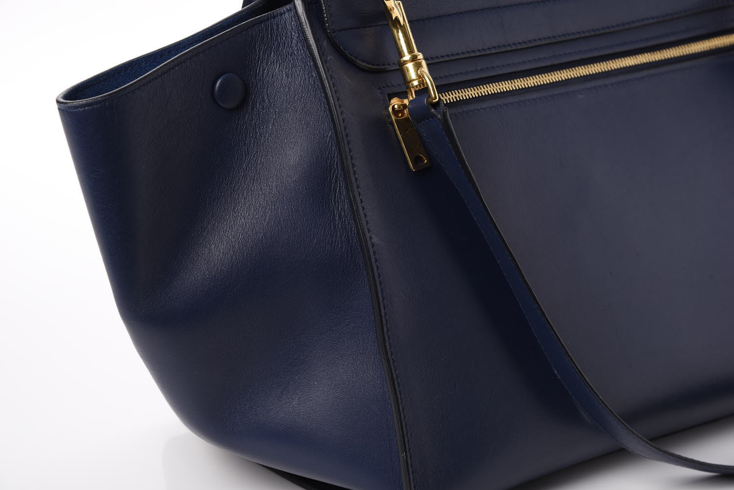 Celine Palmelato Calfskin Medium Trapeze Ink Blue 13 of 14