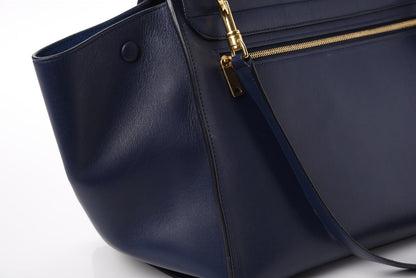 Celine Palmelato Calfskin Medium Trapeze Ink Blue 13 of 14