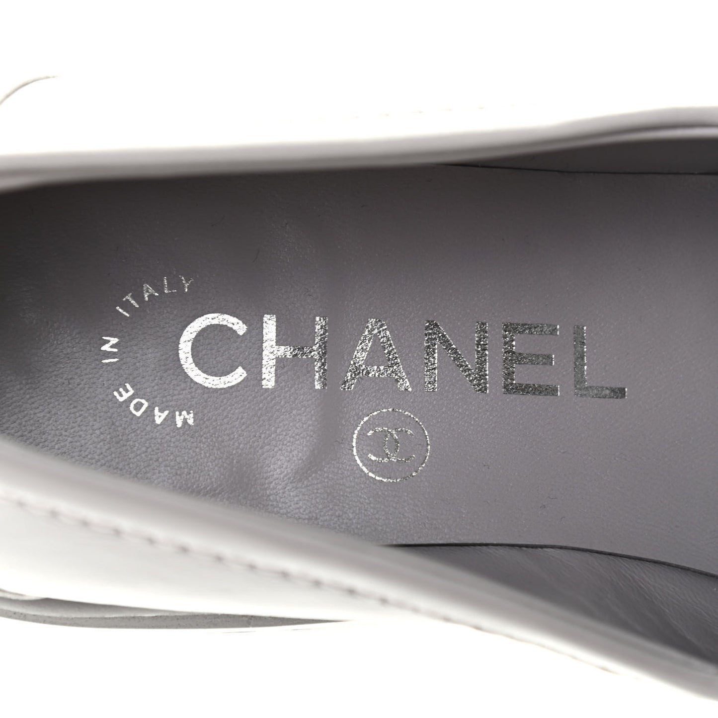Lambskin Quilted CC Turnlock Loafers 36 Grey