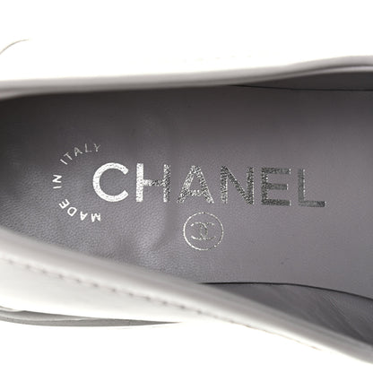 Chanel Lambskin Quilted CC Turnlock Loafers 36 Grey 7 of 11