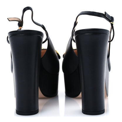 Gucci Nappa Horsebit Platform 35/120mm Slingback Pumps 41 Black 6 of 11