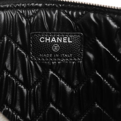 Chanel Caviar Chevron Medium Cosmetic Case Black 6 of 7
