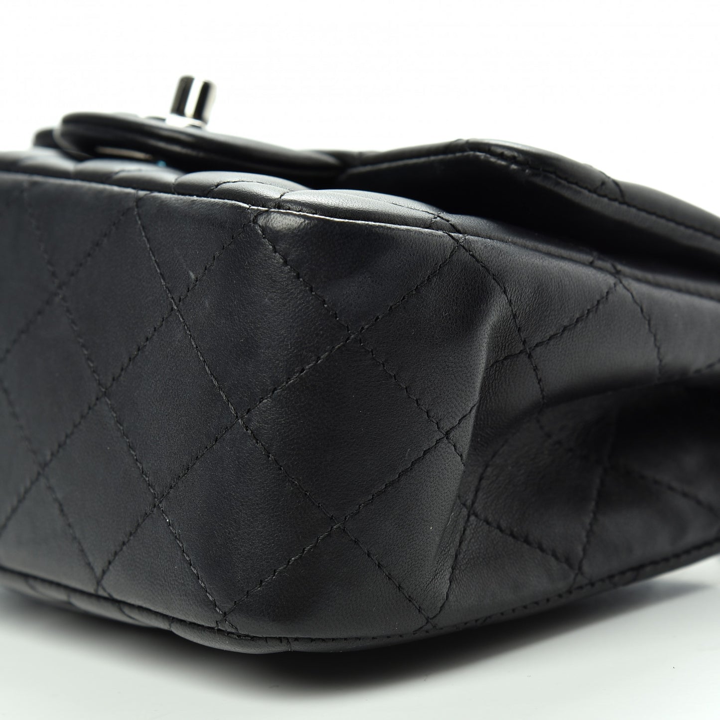 Lambskin Quilted Mini Square Flap Black