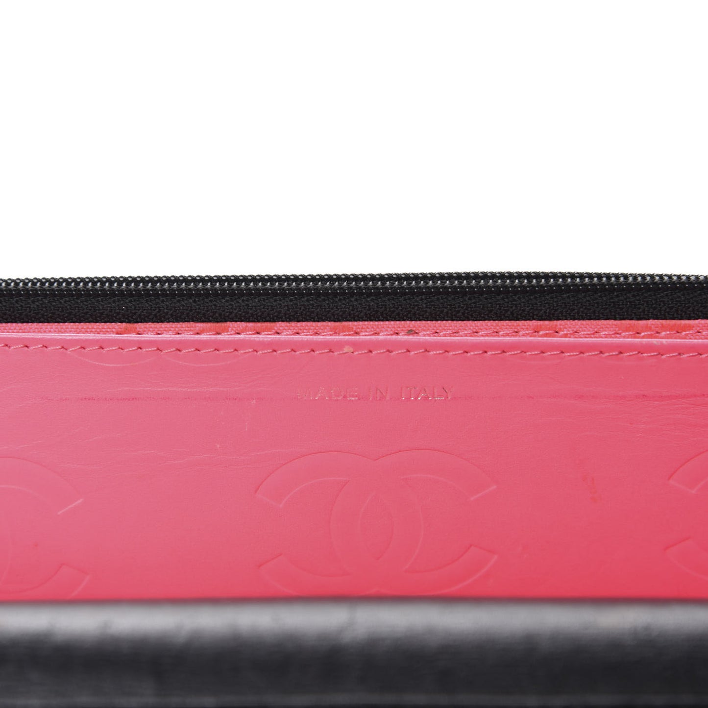 Calfskin Quilted Cambon Wallet On Chain WOC Black
