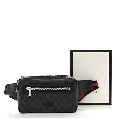 Gucci Soft GG Supreme Monogram Web Belt Bag Black Grey 9 of 9