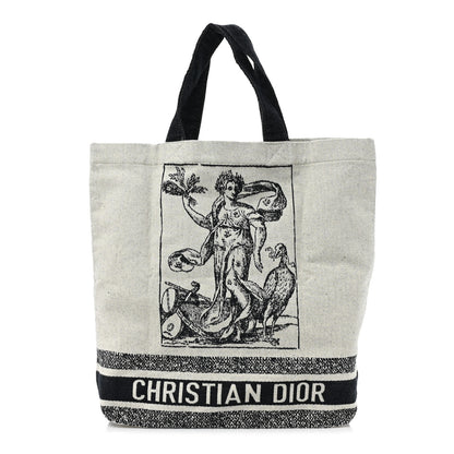 Christian Dior Canvas Print Cruise Tote Black White 1 of 8