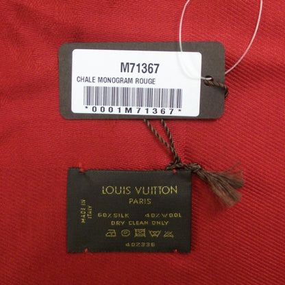 Louis Vuitton Wool Silk Monogram Shawl Rouge 6 of 7