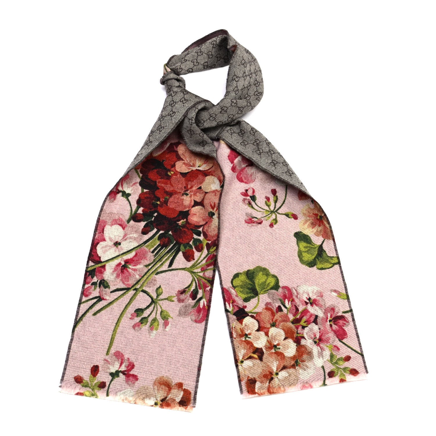 Gucci Wool GG Monogram Miniorophin Scarf Shell Pink 1 of 4