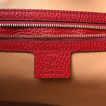 Gucci Straw Jacquard Dollar Calfskin GG Monogram Medium Ophidia Shopping Tote Natural New Cherry Red 6 of 13