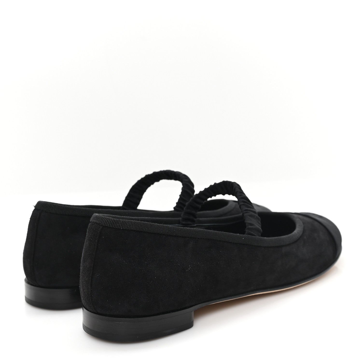 Chanel Suede Kidskin Grosgrain Mary Jane Flats 41 Black 5 of 10