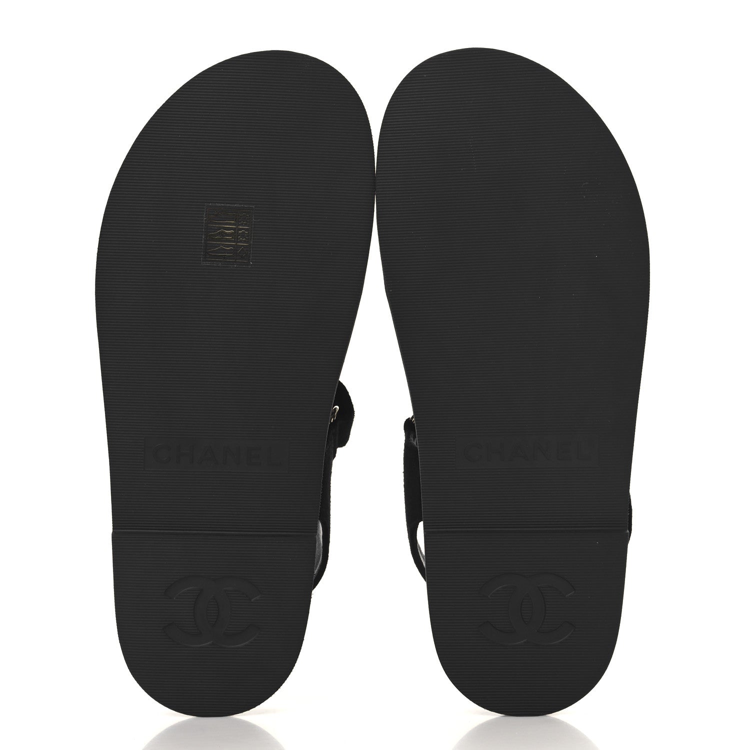 Chanel Suede Calfskin Dad Sandals 39 Black 6 of 9