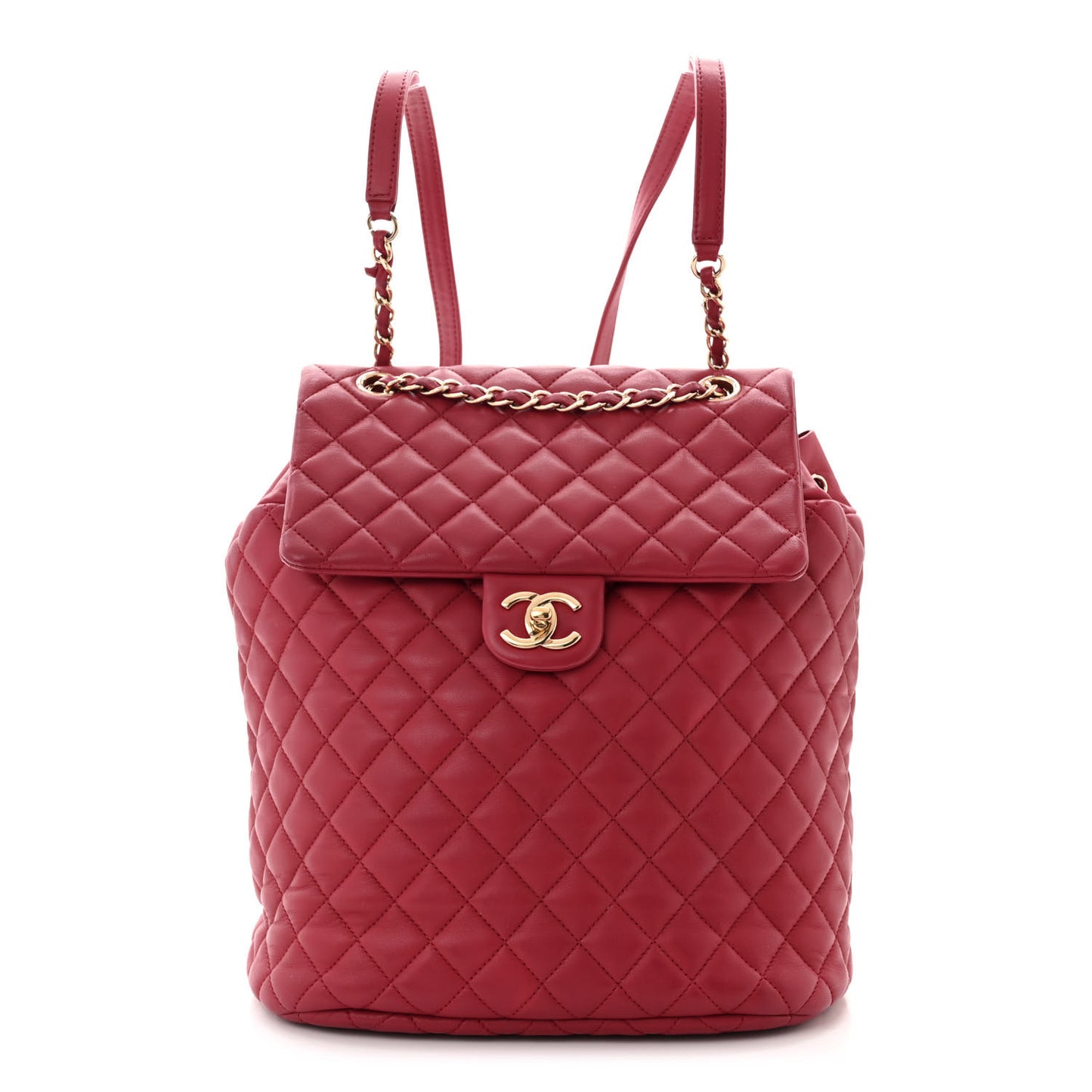 Lambskin Quilted Large Urban Spirit Backpack Red