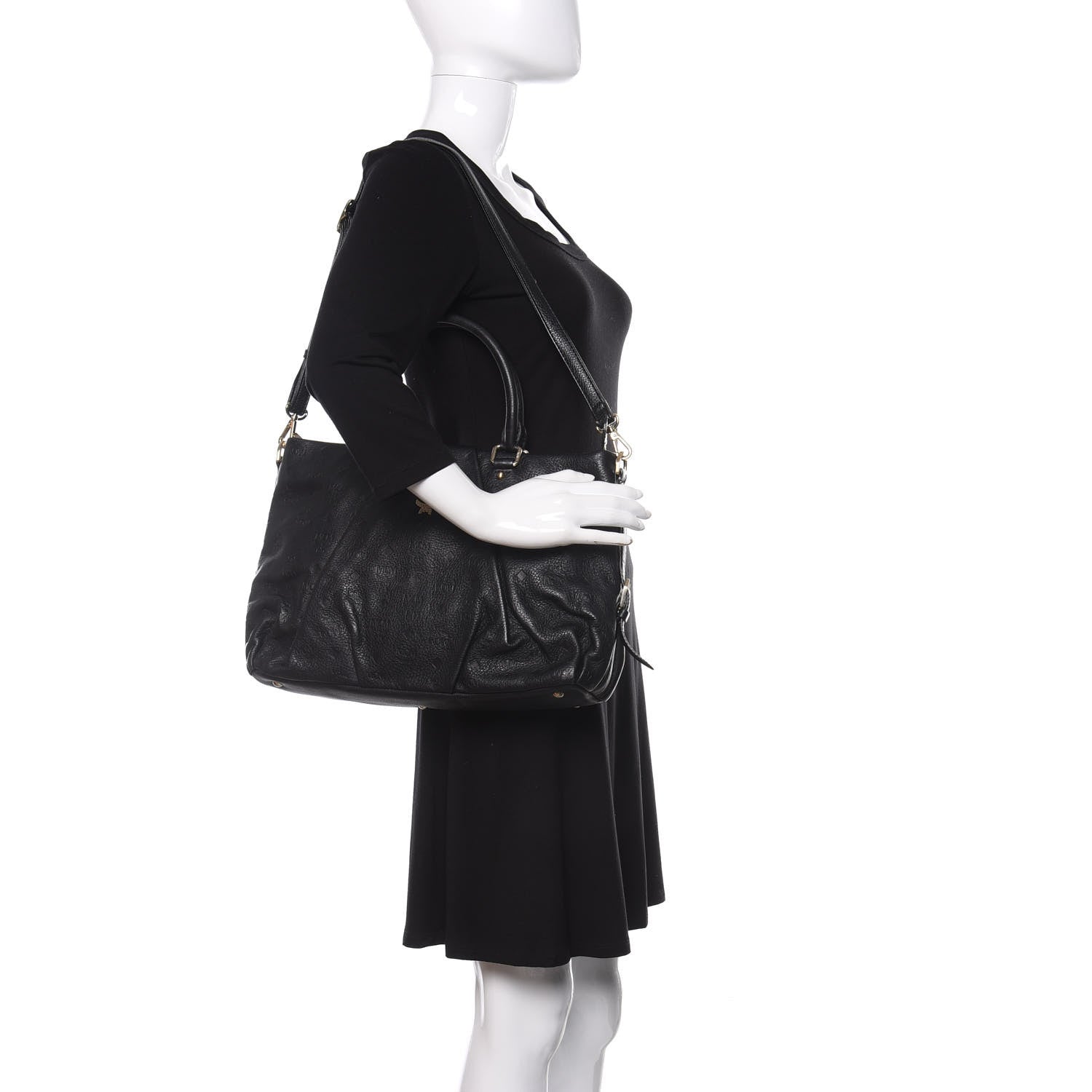 MCM Calfskin Ottomar Monogram Tote Black 2 of 14