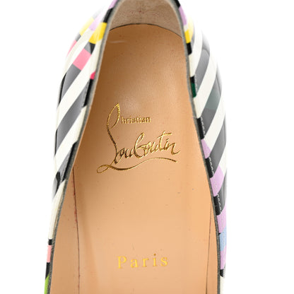 Christian Louboutin Patent Cinestripes Pigalle Follies 100 Pumps 38.5 Multi 9 of 16
