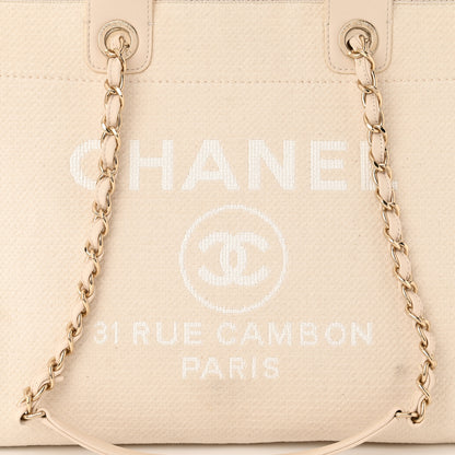 Chanel Mixed Fibers Medium Deauville Tote White 9 of 15