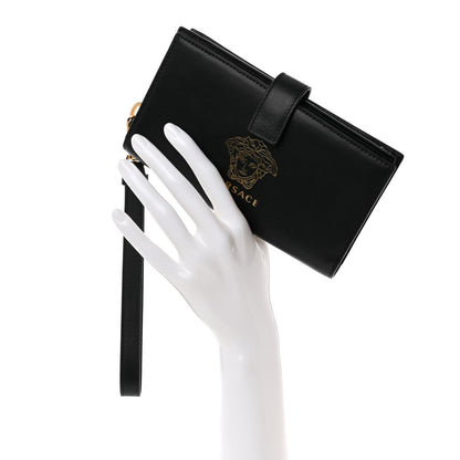 Versace Vitello Medusa Iphone Wristlet Wallet Black 2 of 9