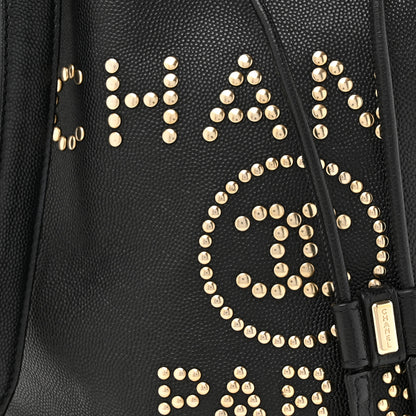 Chanel Caviar Deauville Drawstring Bucket Bag Black 8 of 10