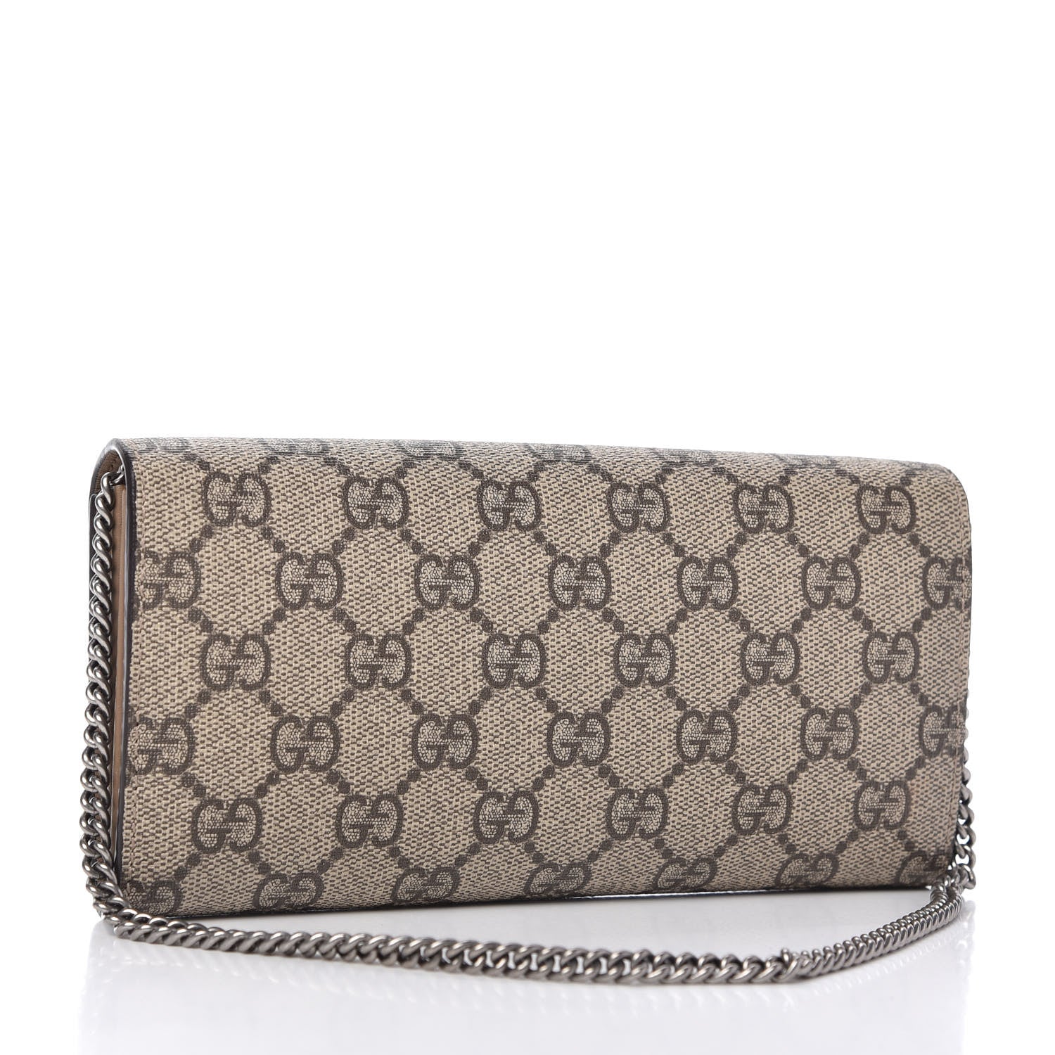 Gucci GG Supreme Monogram Dionysus Chain Clutch Wallet Beige Taupe 3 of 9