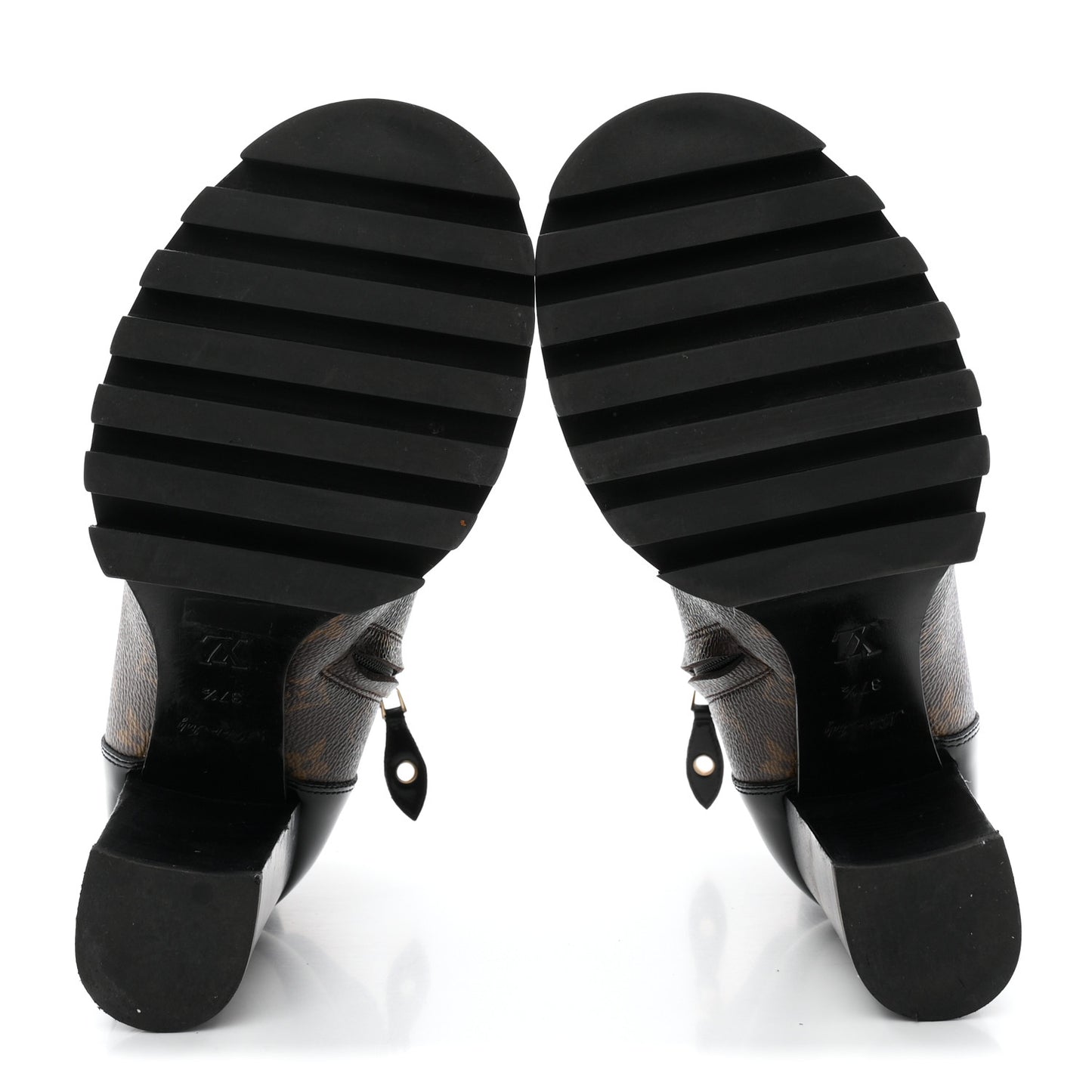 Patent Calfskin Monogram Star Trail Ankle Boots 37.5 Black