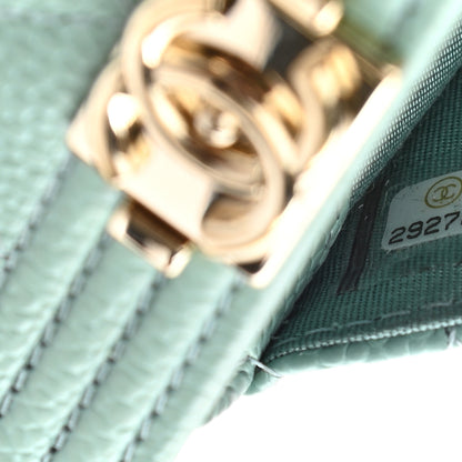 Chanel Caviar Quilted Boy Flap Card Holder Light Blue 8 of 9