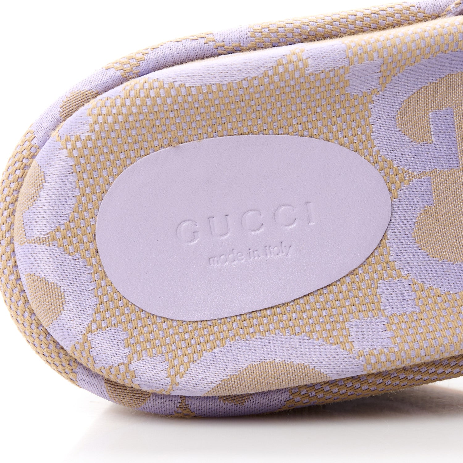Gucci Monogram Jumbo GG Platform Slide Wedge Sandals 39.5 Beige Lapis 8 of 10