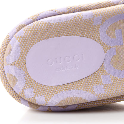 Gucci Monogram Jumbo GG Platform Slide Wedge Sandals 39.5 Beige Lapis 8 of 10