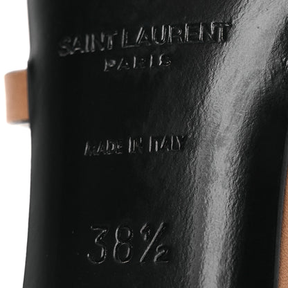 Saint Laurent Calfskin Cassandra 100 Sandals 38.5 Gold Brown 8 of 14