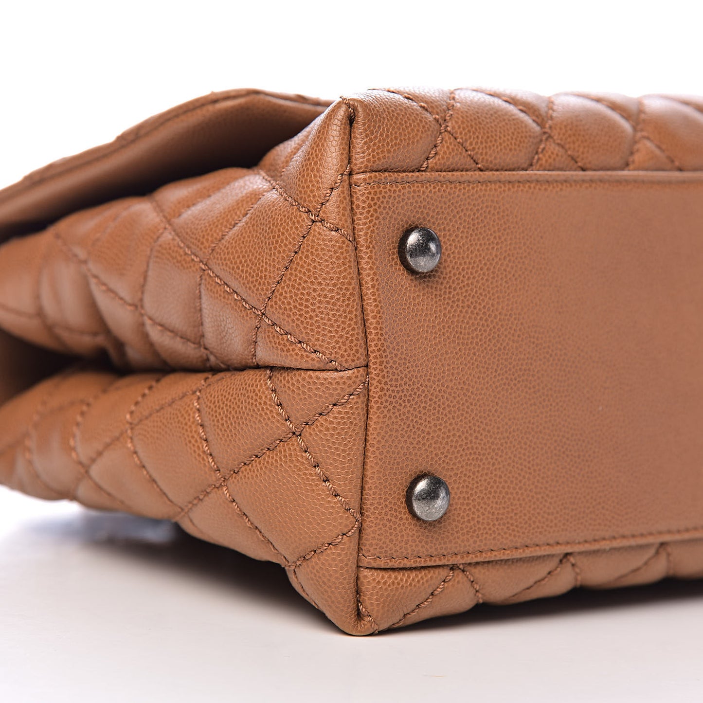 Caviar Quilted Small Coco Handle Flap Camel