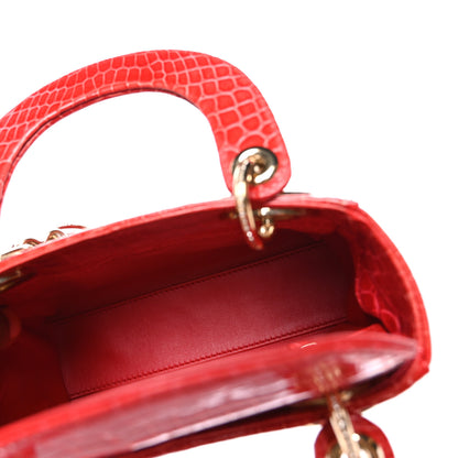 Christian Dior Crocodile Crystal Mini Lady Dior Green 5 of 10