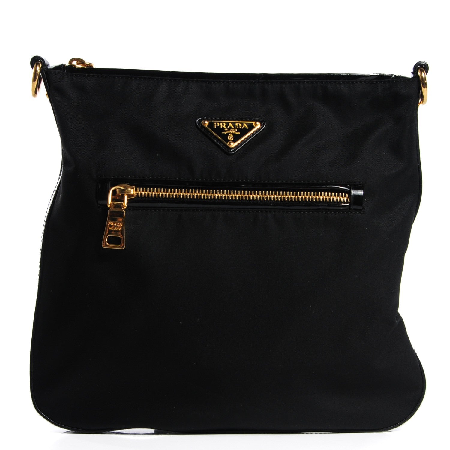 Prada Nylon Small Flat Messenger Bag Black 1 of 11