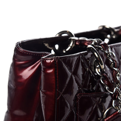 Chanel Patent Quilted Grand Shopping Tote GST Dark Bordeaux 17 of 17