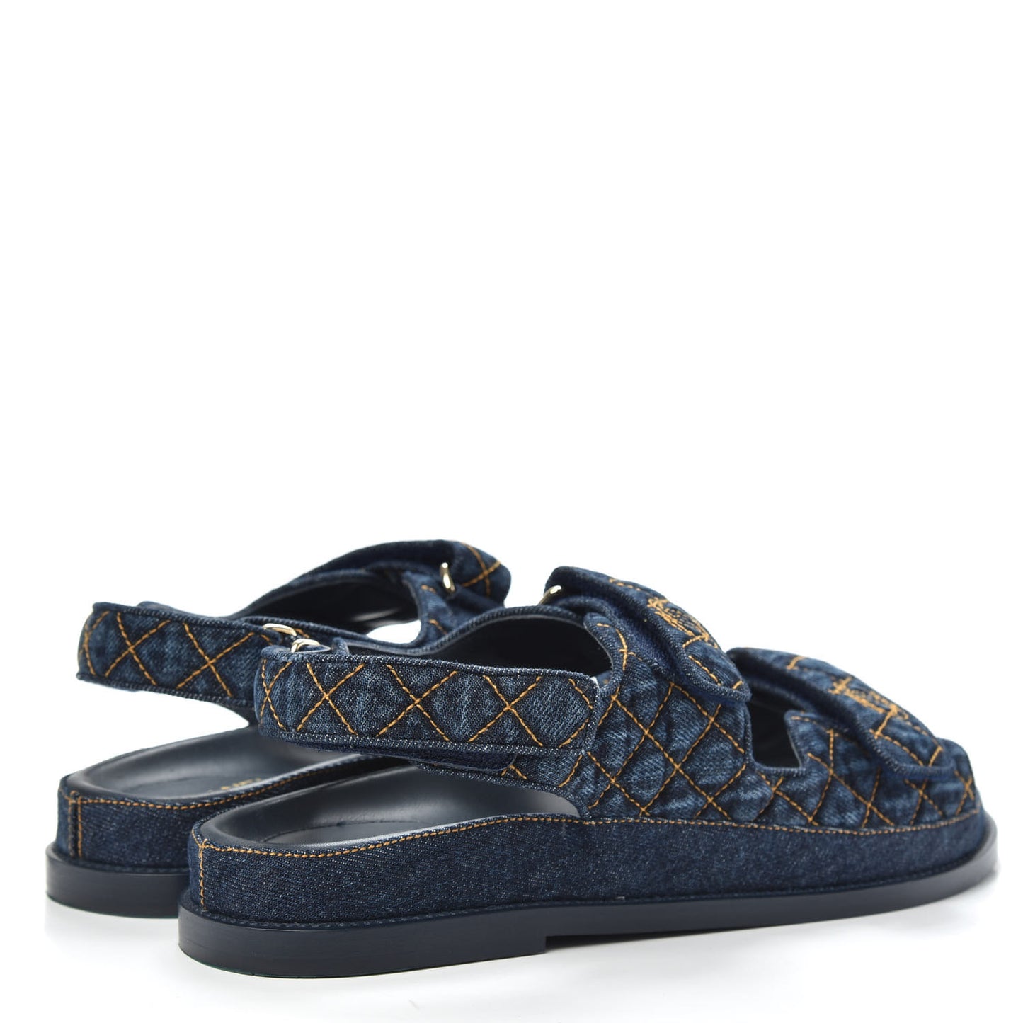 Denim Velcro Dad Sandals 41 Navy Blue