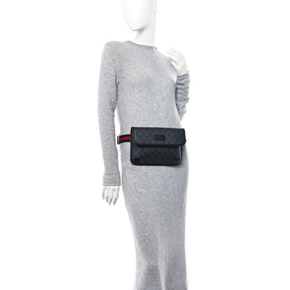 Gucci GG Supreme Monogram Web Slim Belt Bag Black Grey 2 of 10