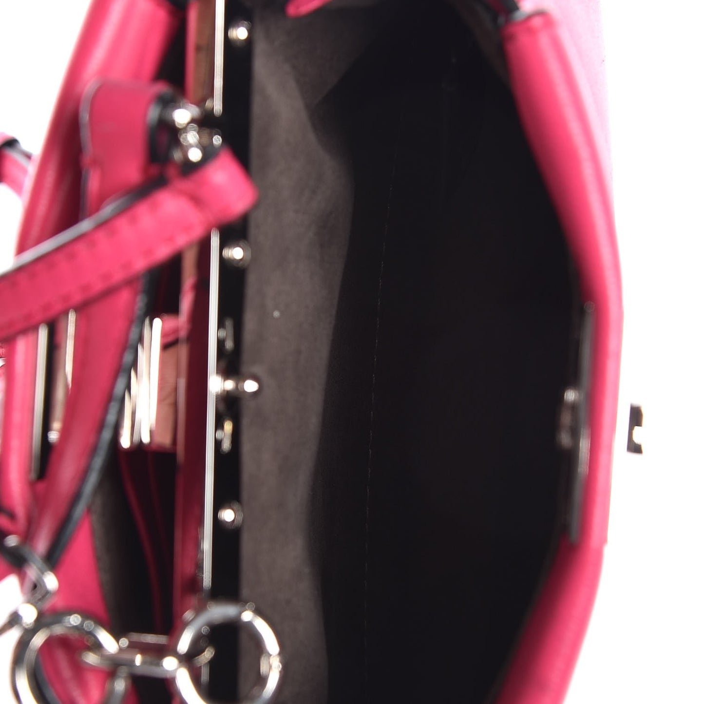 Shiny Nappa Micro Peekaboo Iconic Satchel Fuxia