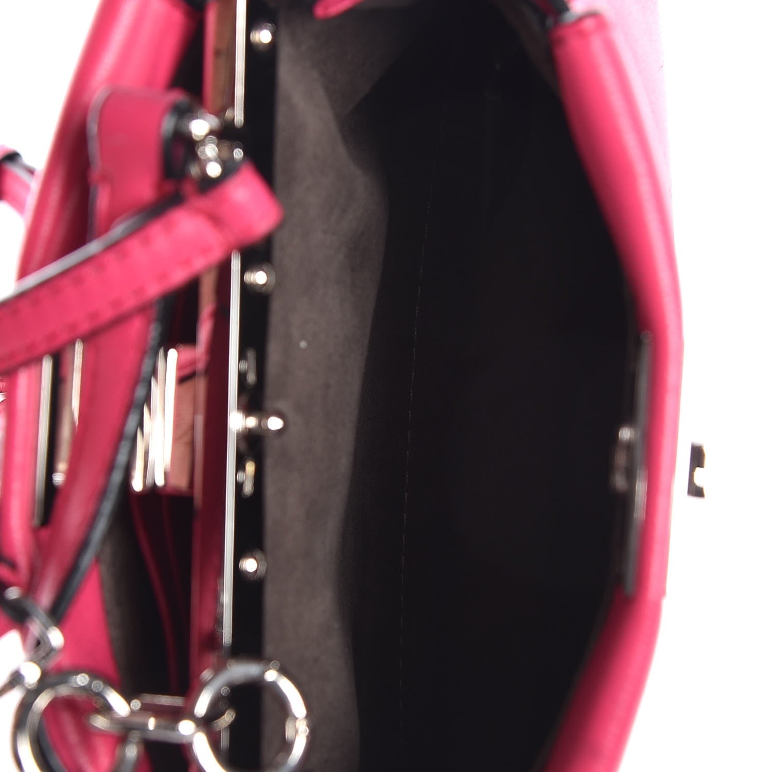 Fendi Shiny Nappa Micro Peekaboo Iconic Satchel Fuxia 6 of 15