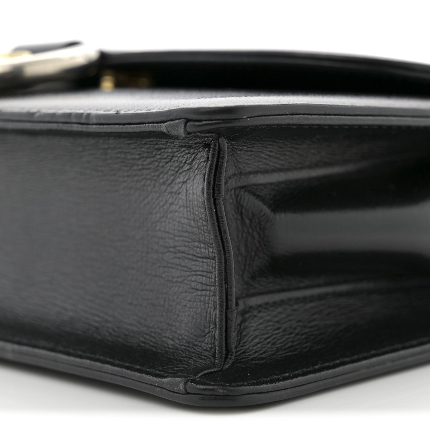 Gucci Textured Calfskin Small Torchon GG Ring Shoulder Bag Black 10 of 12