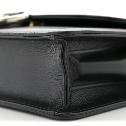 Gucci Textured Calfskin Small Torchon GG Ring Shoulder Bag Black 10 of 12