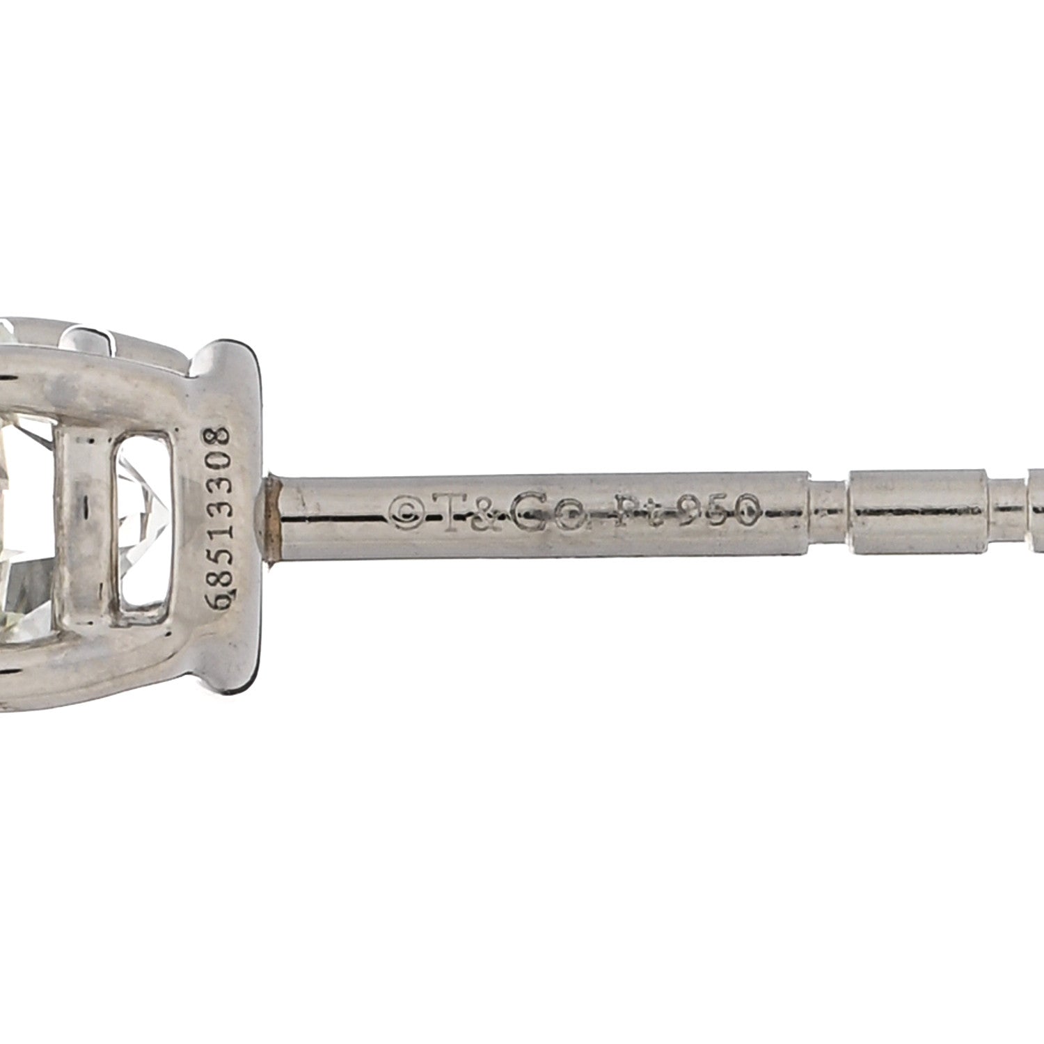 Tiffany Platinum Diamond .78ctw Solitaire Earrings 4 of 5