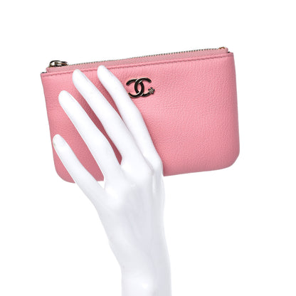 Chanel Goatskin Small CC Clover Cosmetic Case Pink 2 of 10