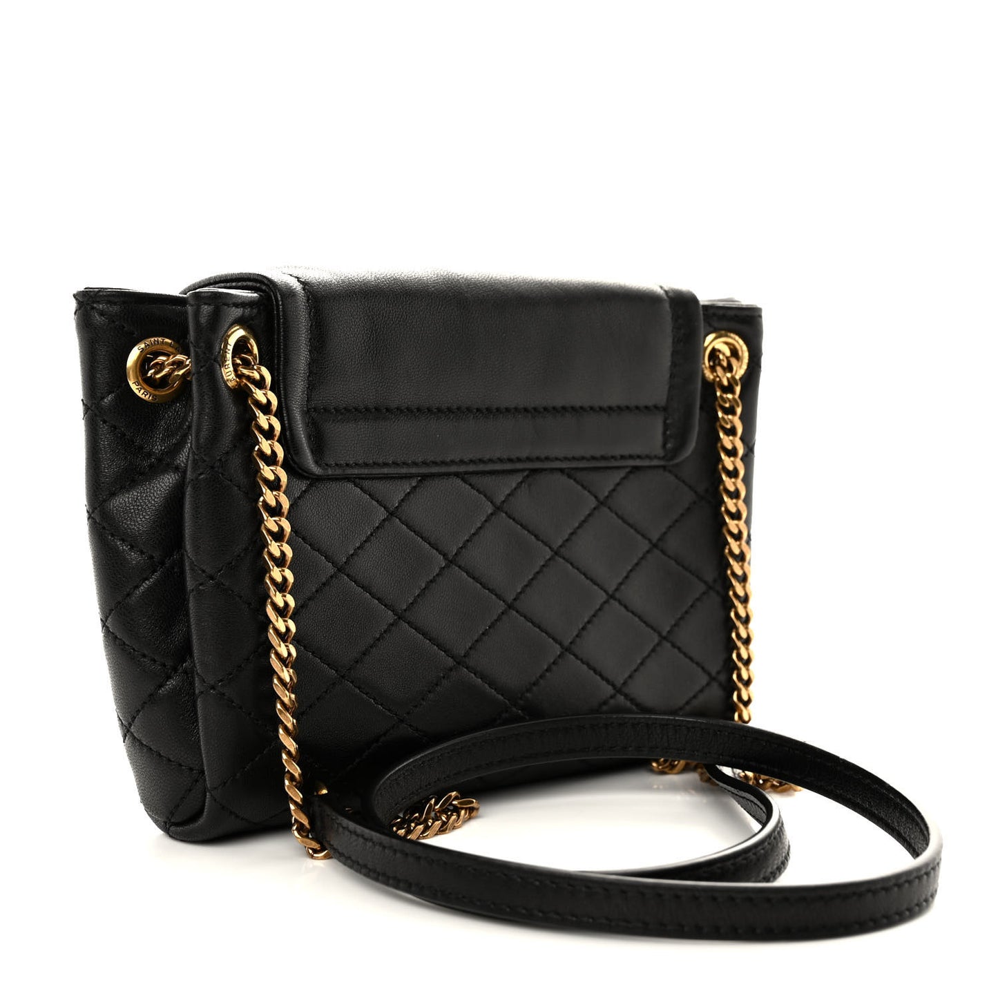 Lambskin Quilted Monogram Mini Nolita Black