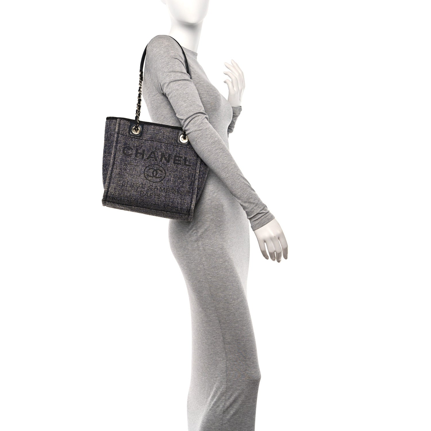 Chanel Lurex Boucle Mini Deauville Tote Black 2 of 11